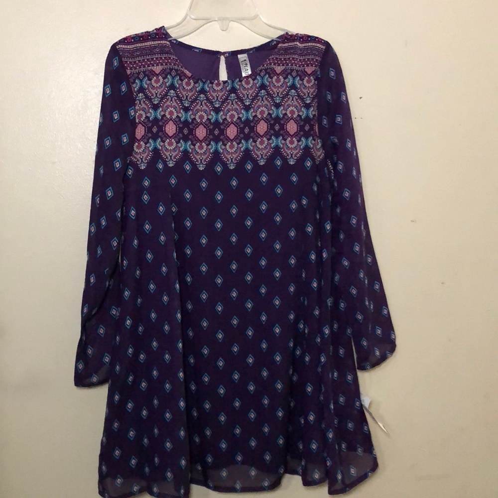 Aztec printed purple top